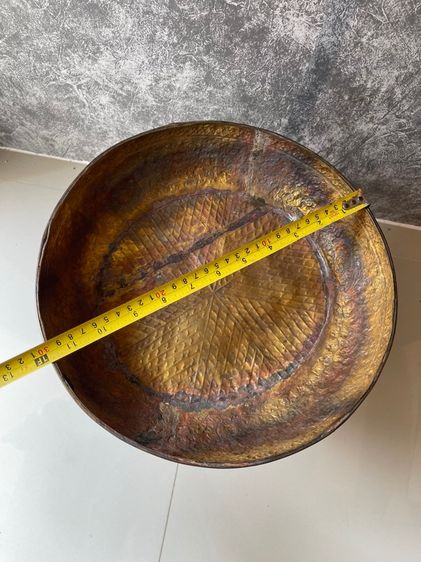 ถาด ล้างหน้า ขาสิงห์ พาน ทองเหลืองโบราณ เก่าสะสม รูปที่ 13