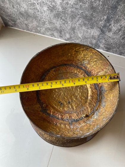 ถาด ล้างหน้า ขาสิงห์ พาน ทองเหลืองโบราณ เก่าสะสม รูปที่ 15