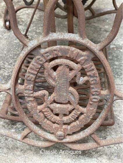 ขาจักร SINGER ใยแมงมุม เก่าโบราณสะสมA1 รูปที่ 5