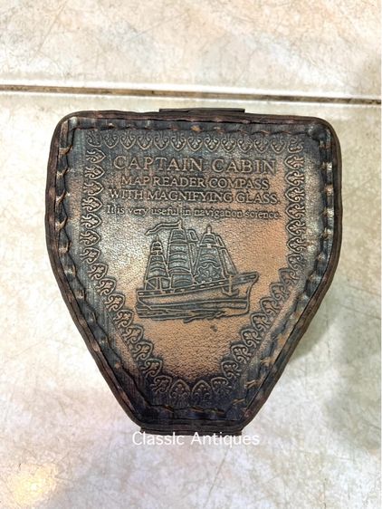 เข็มทิศ ทองเหลือง พร้อมซองหนังสะสม รูปที่ 4