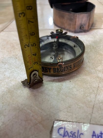 เข็มทิศ ทองเหลือง พร้อมซองหนังสะสม รูปที่ 14