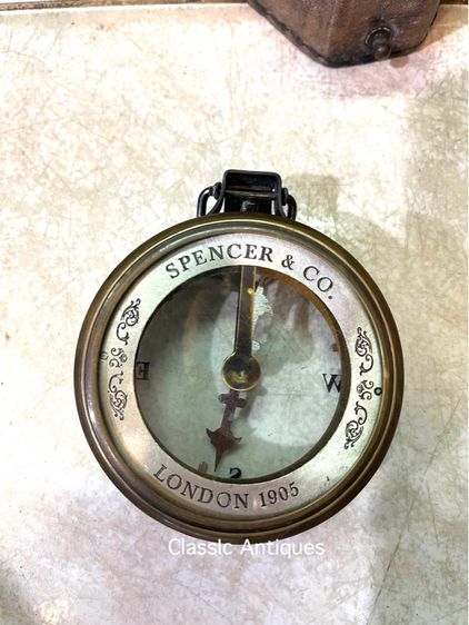 เข็มทิศ ทองเหลือง พร้อมซองหนังสะสม รูปที่ 2