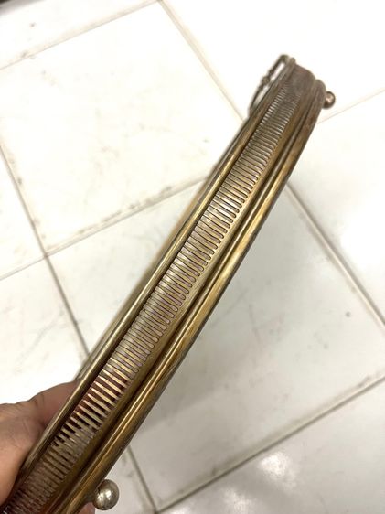 ถาด กระเบื้อง วงรีลายดอกไม้ ใบใหญ่สะสม รูปที่ 7