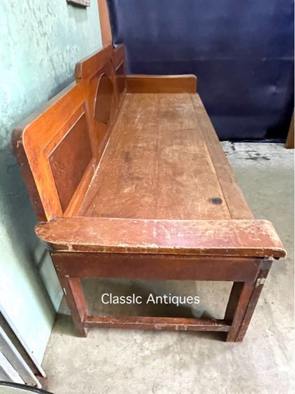 เตียงคันซึง หัวยก ไม้สักโบราณ เก่าสะสมA1 รูปที่ 6