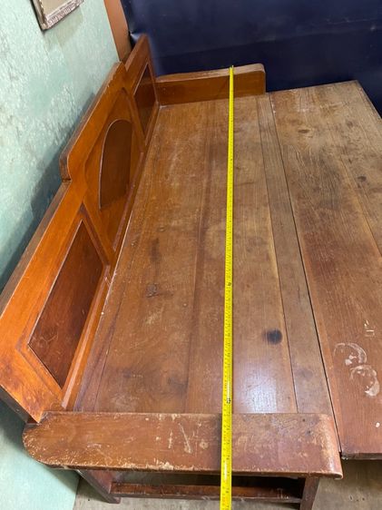 เตียงคันซึง หัวยก ไม้สักโบราณ เก่าสะสมA1 รูปที่ 8