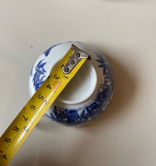 ถ้วยน้ำชา ลายคราม ลายไผ่ นกเก่าสะสม รูปที่ 8