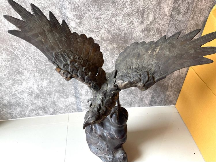 พญานกอินทรี ทองเหลือง ตัวใหญ่เก่าสะสม รูปที่ 6