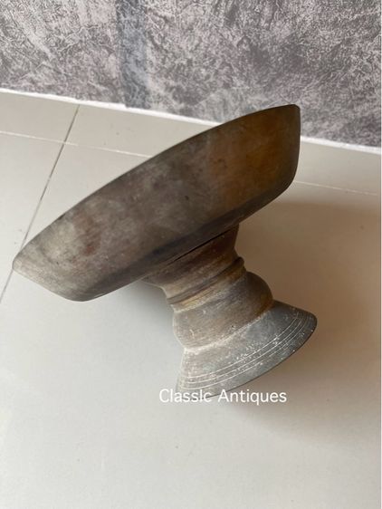 พาน ลงหิน ทองเหลืองโบราณ เก่าสะสมA3 รูปที่ 10