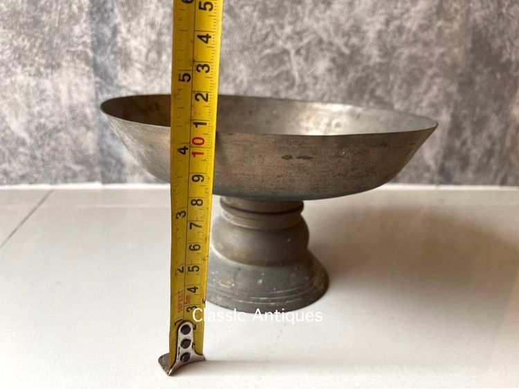 พาน ลงหิน ทองเหลืองโบราณ เก่าสะสมA3 รูปที่ 15