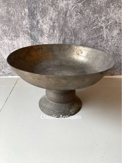 พาน ลงหิน ทองเหลืองโบราณ เก่าสะสมA3 รูปที่ 5