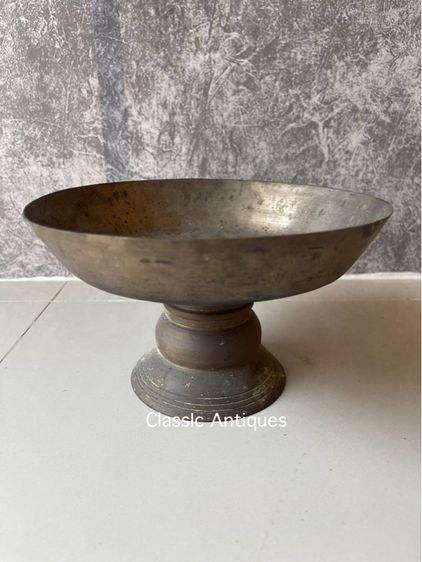 พาน ลงหิน ทองเหลืองโบราณ เก่าสะสมA3 รูปที่ 11