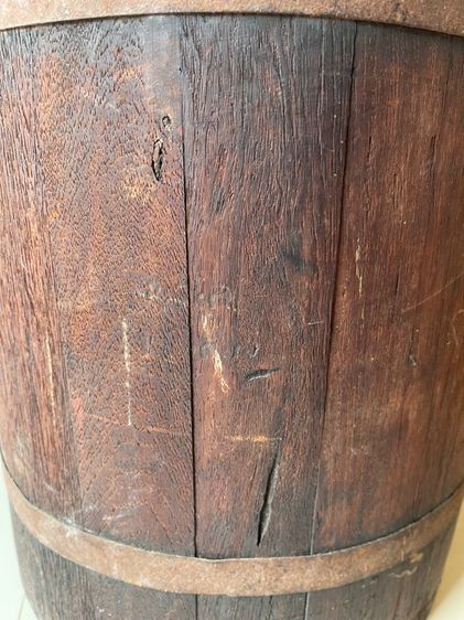 ถังไม้ ถังข้าวสาร ไม้สัก โบราณเก่าสะสมA1 รูปที่ 5