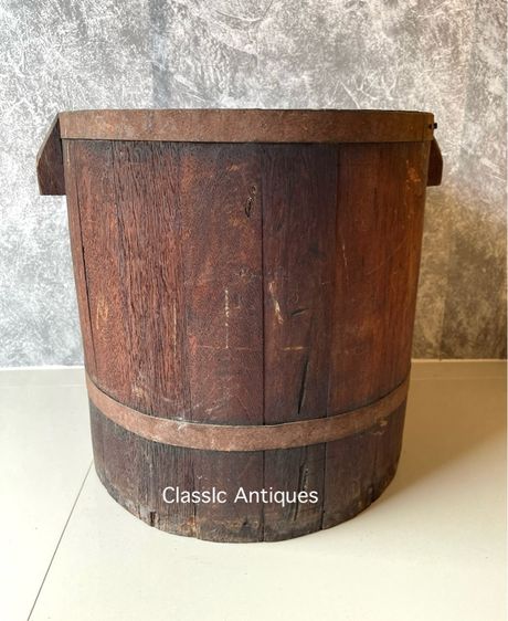 ถังไม้ ถังข้าวสาร ไม้สัก โบราณเก่าสะสมA1 รูปที่ 2