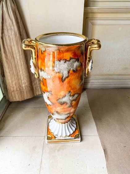 ของตกแต่งบ้านอื่นๆ แจกันตกแต่งบ้าน แจกันเซรามิก สไตล์ Rococo ฝรั่งเศส