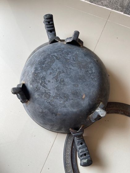 หม้อ หัวมังกร ขาสิงห์กะไหล่เงิน โบราณเก่าสะสม รูปที่ 12