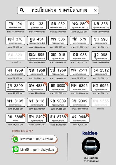 เลขค้าขายร่ำรวย หมวดเบิ้ล พพ 6395 กทม รูปที่ 2