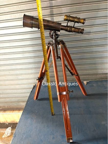 กล้อง ส่องทางไกลทองเหลือง สามขาตัวเล็กสะสมA2 รูปที่ 15