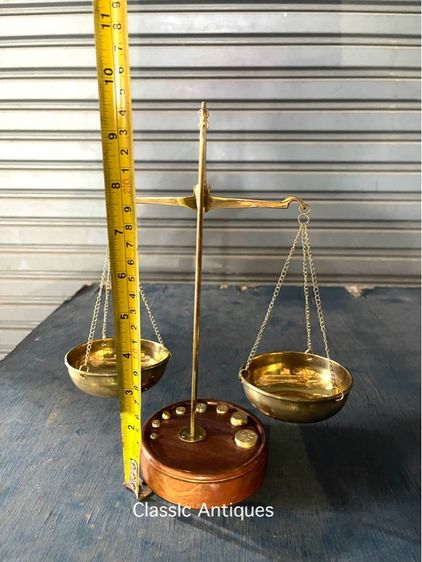 ตาชั่ง ทองเหลือง พร้อมลูกชั่ง สะสมA10 รูปที่ 7