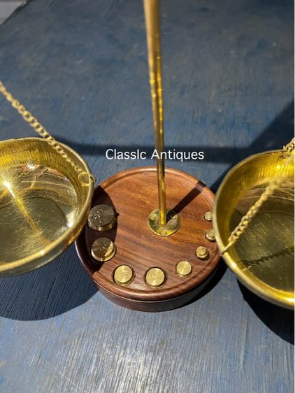 ตาชั่ง ทองเหลือง พร้อมลูกชั่ง สะสมA10 รูปที่ 4