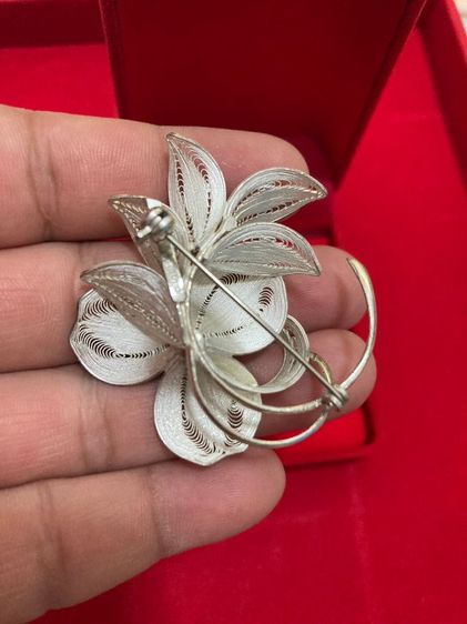 🔖เข็มกลัดเงินแท้ มุกแท้ ตอกโค๊ตSilver งานจากต่างประเทศ รูปที่ 4