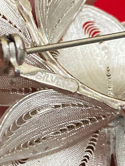 🔖เข็มกลัดเงินแท้ มุกแท้ ตอกโค๊ตSilver งานจากต่างประเทศ รูปที่ 7