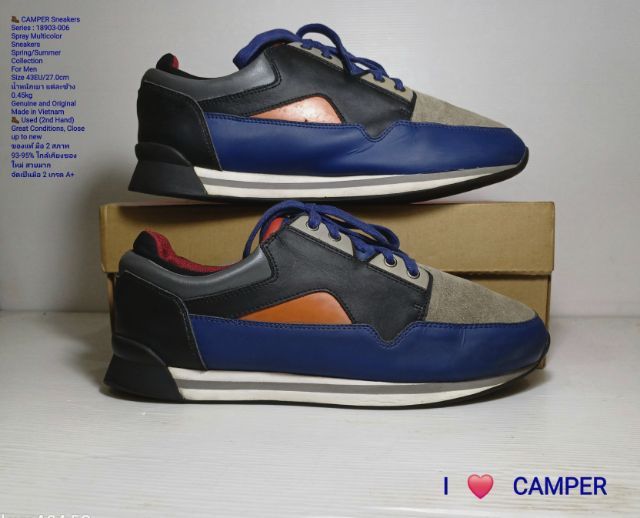 CAMPER Sneakers, Men's 43EU(27.0cm) Original ของแท้ มือ 2 สภาพเยี่ยม, รองเท้า CAMPER รุ่น Spray หนังแท้ พื้นเต็ม สวยมาก ไม่มีตำหนิใดๆ รูปที่ 14