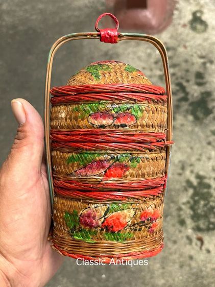 ตะกร้าจีนจิ๋ว สามชั้นโบราณA6 รูปที่ 10