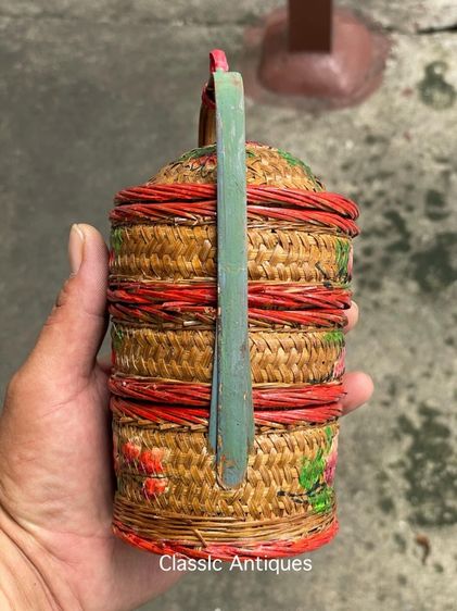 ตะกร้าจีนจิ๋ว สามชั้นโบราณA6 รูปที่ 11