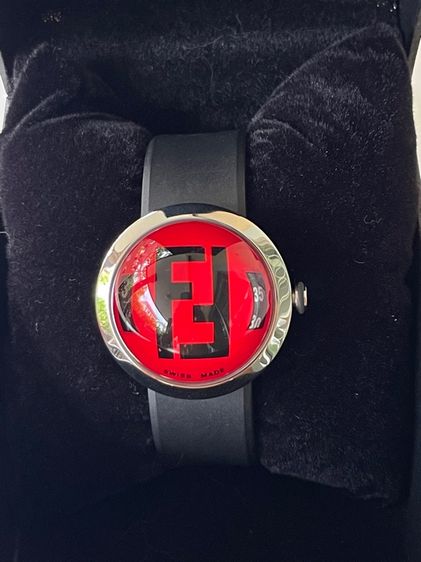 FENDI Bussola Bubble Red Watch Authentic Vintage Red Black Silver tone Watch รูปที่ 3