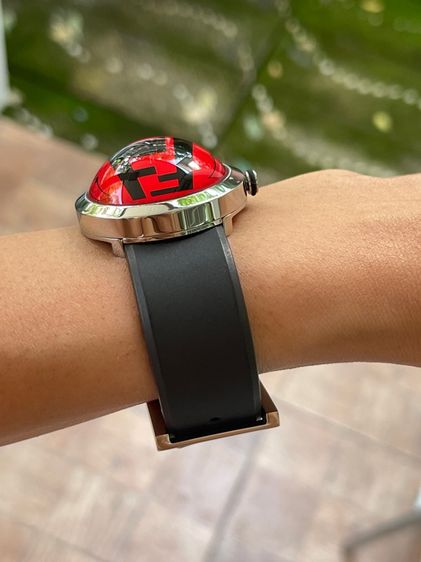FENDI Bussola Bubble Red Watch Authentic Vintage Red Black Silver tone Watch รูปที่ 16