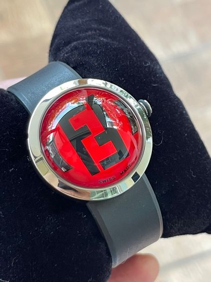 FENDI Bussola Bubble Red Watch Authentic Vintage Red Black Silver tone Watch รูปที่ 4