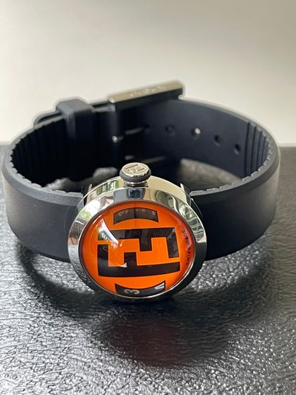FENDI Bussola Bubble Orange Watch Authentic Vintage Orange Black Silver tone Watch  รูปที่ 6