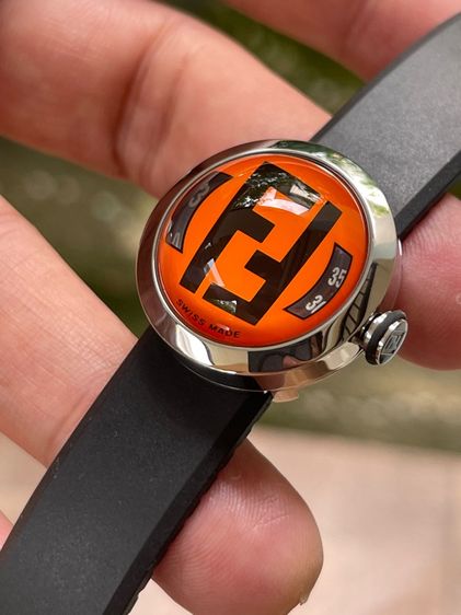 FENDI Bussola Bubble Orange Watch Authentic Vintage Orange Black Silver tone Watch  รูปที่ 10