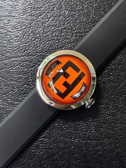 FENDI Bussola Bubble Orange Watch Authentic Vintage Orange Black Silver tone Watch  รูปที่ 8
