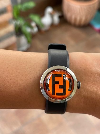 FENDI Bussola Bubble Orange Watch Authentic Vintage Orange Black Silver tone Watch  รูปที่ 15