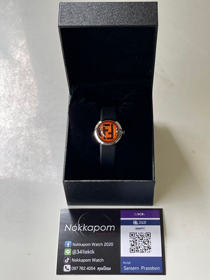 FENDI Bussola Bubble Orange Watch Authentic Vintage Orange Black Silver tone Watch  รูปที่ 2