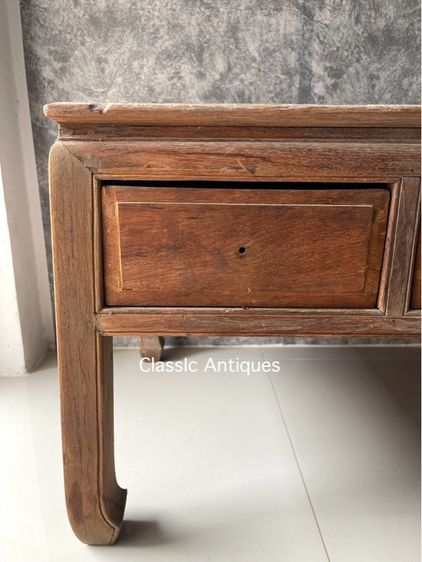 ตั่งขาคู้ มีลิ้นชัก ไม้สักโบราณเก่าสะสม รูปที่ 4