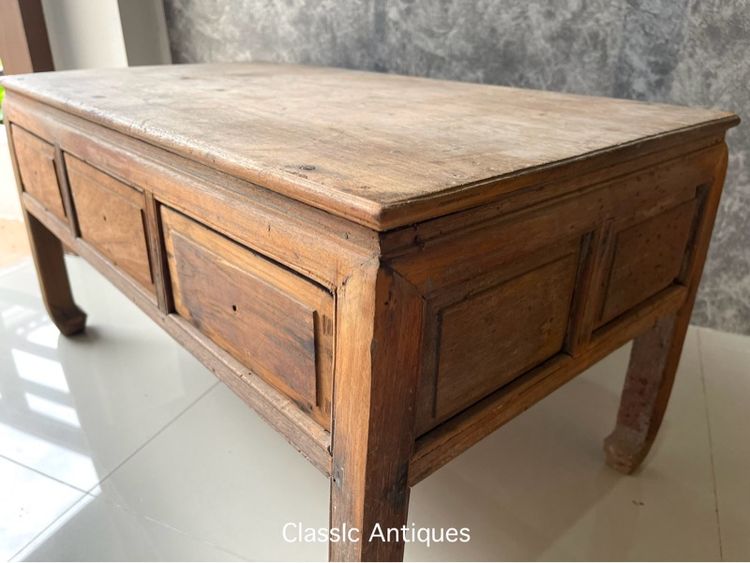 ตั่งขาคู้ มีลิ้นชัก ไม้สักโบราณเก่าสะสม รูปที่ 8