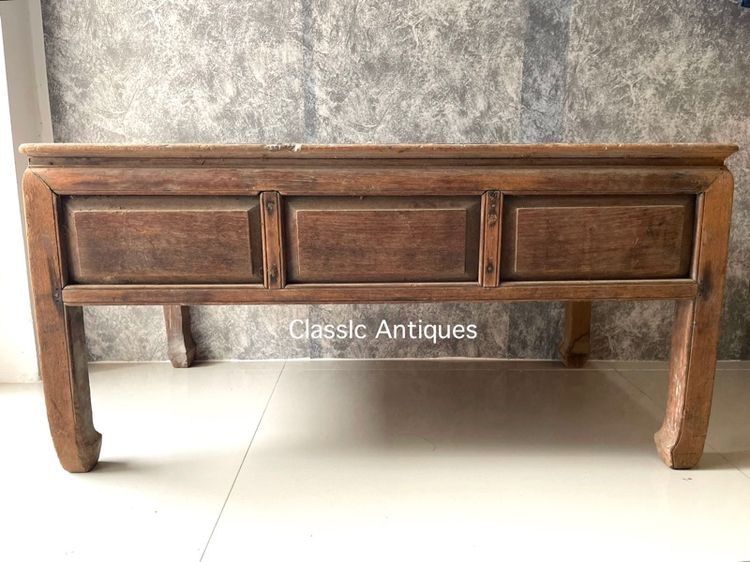 ตั่งขาคู้ มีลิ้นชัก ไม้สักโบราณเก่าสะสม รูปที่ 10