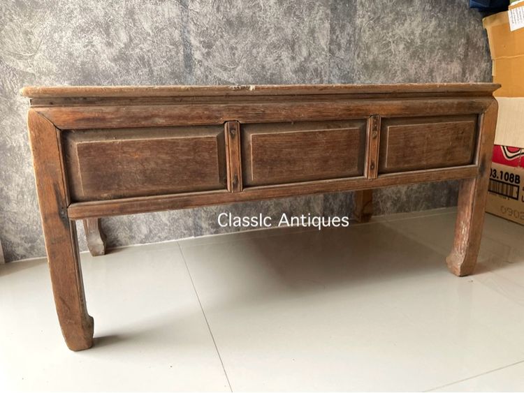 ตั่งขาคู้ มีลิ้นชัก ไม้สักโบราณเก่าสะสม รูปที่ 12