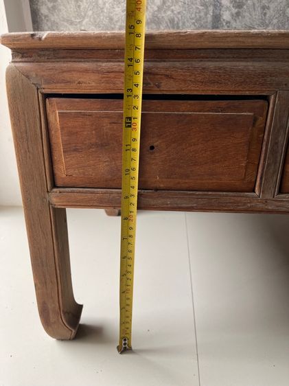 ตั่งขาคู้ มีลิ้นชัก ไม้สักโบราณเก่าสะสม รูปที่ 18