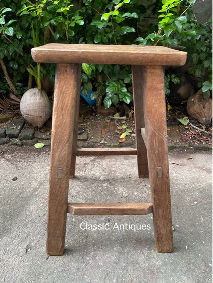 เก้าอี้ ไม้สัก เข้าสลัก เก่าโบราณสะสม รูปที่ 6