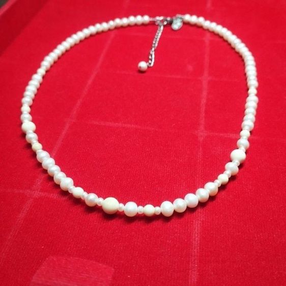 🔖สร้อยคอมุกแท้ คั่นวัสดุธรรมชาติ แบรนด์ V de B งานนอก รูปที่ 9