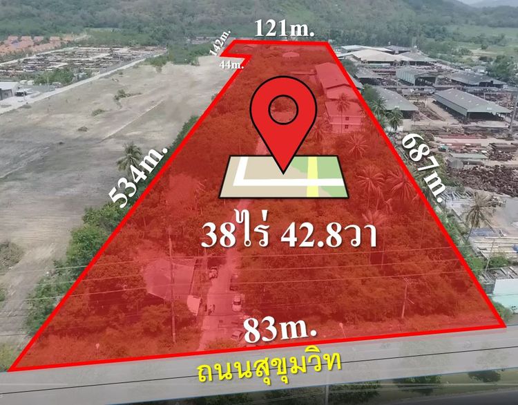 (EEC) ที่ดิน ติดถนนสุขุมวิท บ้านฉาง ระยอง - ใกล้สนามบินอู่ตะเภา รูปที่ 4