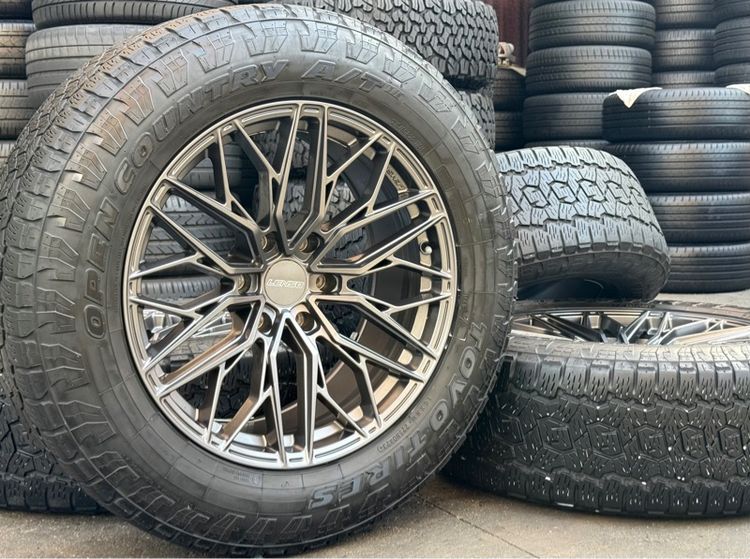 อะลูมิเนียมอัลลอย 20" ล้อแท้ Lenso ขอบ20”กว้าง9“อ๊อฟ15  พร้อมยางToyo at3