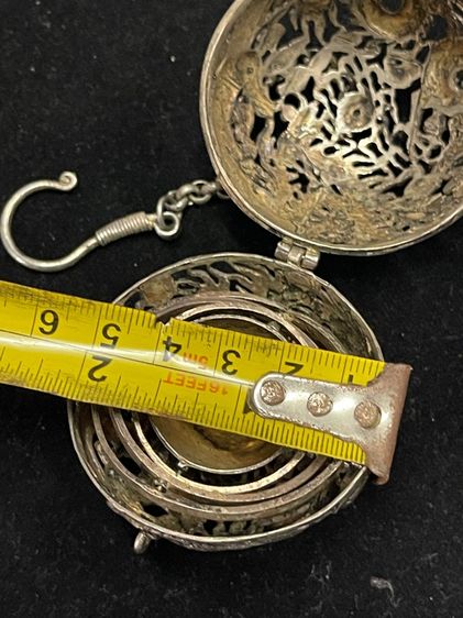 กระดิ่ง กำยาน หงส์มังกรคู่ กะไหล่เงิน  รูปที่ 12