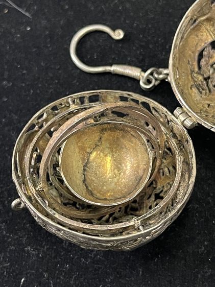 กระดิ่ง กำยาน หงส์มังกรคู่ กะไหล่เงิน  รูปที่ 10