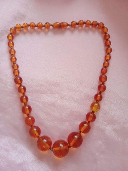 สร้อยคอ"อำพัน"แท้ สีน้ำตาลทองจากต่างประเทศสวย รูปที่ 7