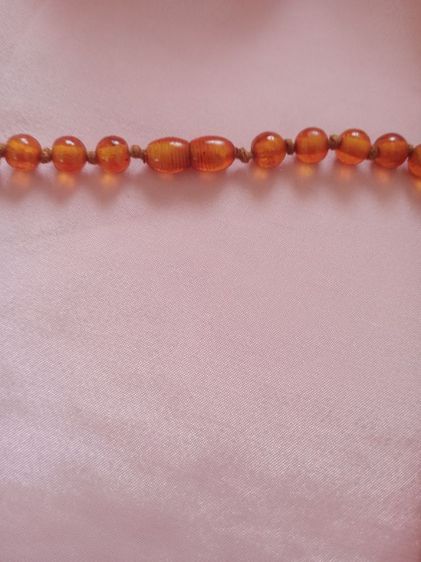 สร้อยคอ"อำพัน"แท้ สีน้ำตาลทองจากต่างประเทศสวย รูปที่ 3