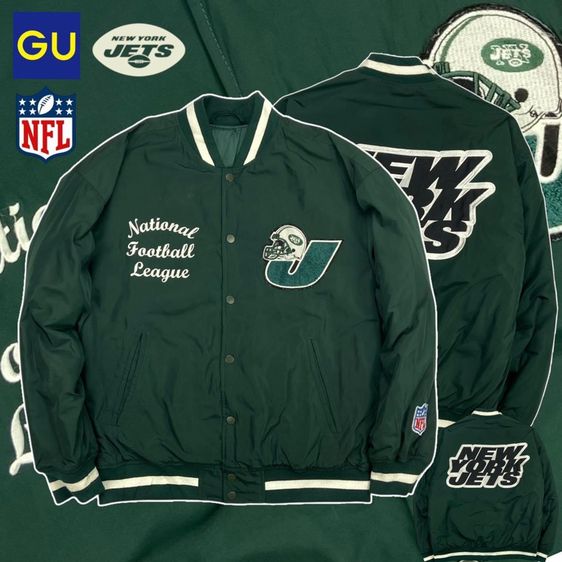 เสื้อแจ็คแก็ค NEW YORK JETS งานปักทั้งตัว แท้ 💯 size L วัดจริงขนาดอก 23.5 ยาว 26.5 สภาพใหม่มาก ตัดเย็บดีมากดีเทลดี ทรงสวย มีซัปใน หายากครับ